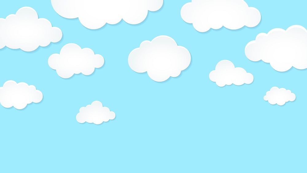 Cloud desktop wallpaper, pastel paper craft HD background