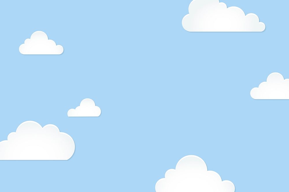 Cloud background, pastel paper cut style vector