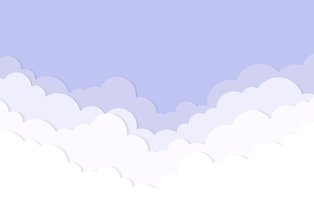 Cloud background, pastel paper cut style vector