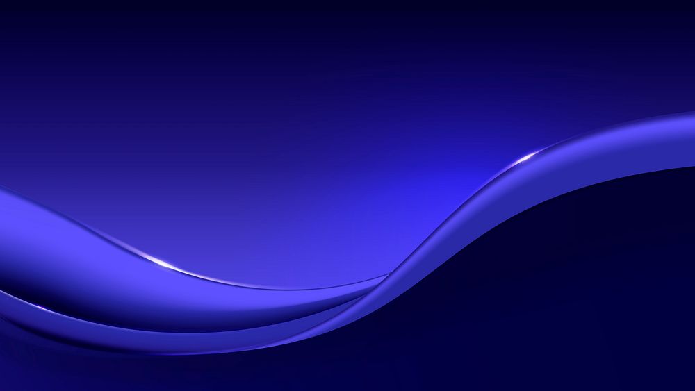 Blue desktop wallpaper, abstract neon background wave design vector