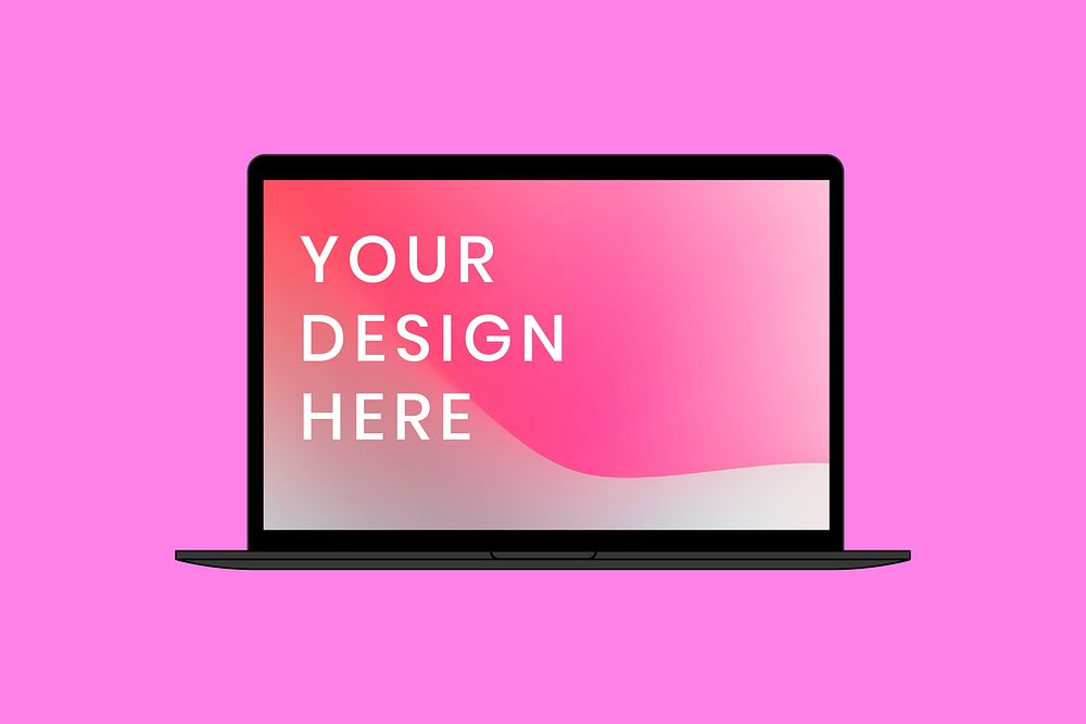 Laptop screen mockup vector, digital device illustration