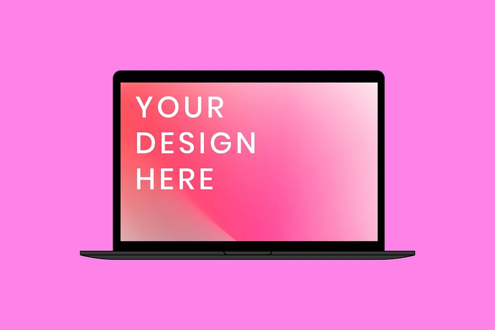 Laptop screen mockup, digital device psd illustration