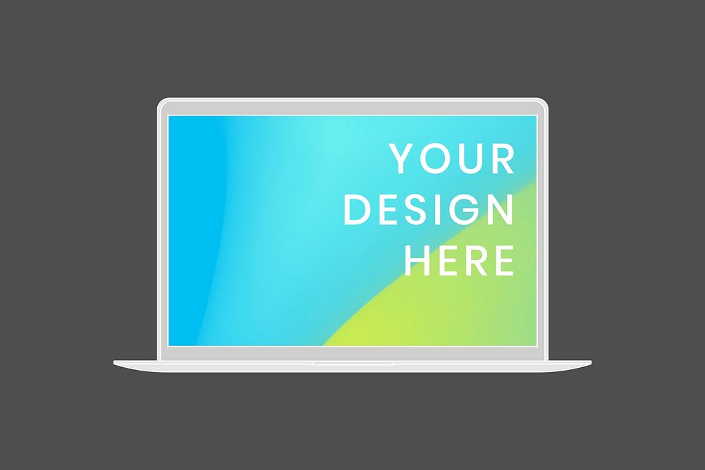 Laptop screen mockup, digital device psd illustration