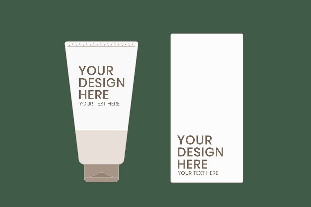 Skincare tube mockup, beauty product psd illustration