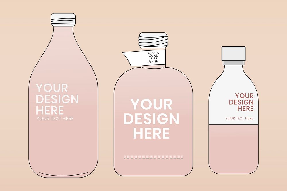 Bottle mockup, product packaging psd illustration