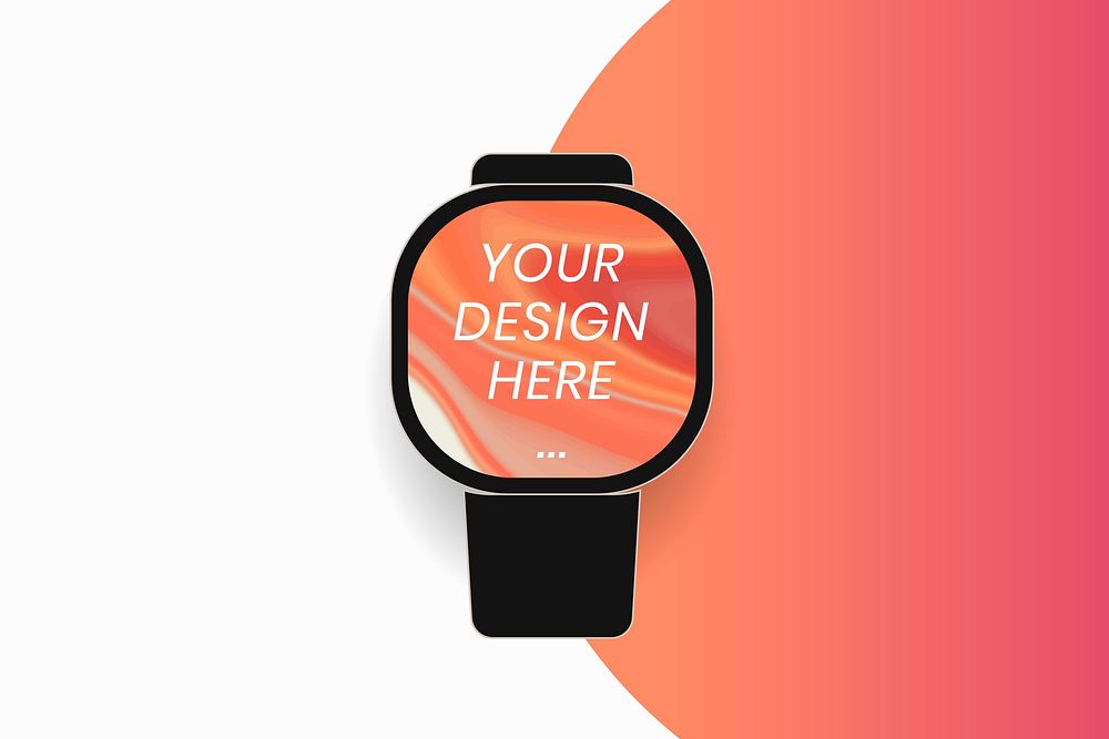 Smartwatch screen mockup vector, health tracker device illustration