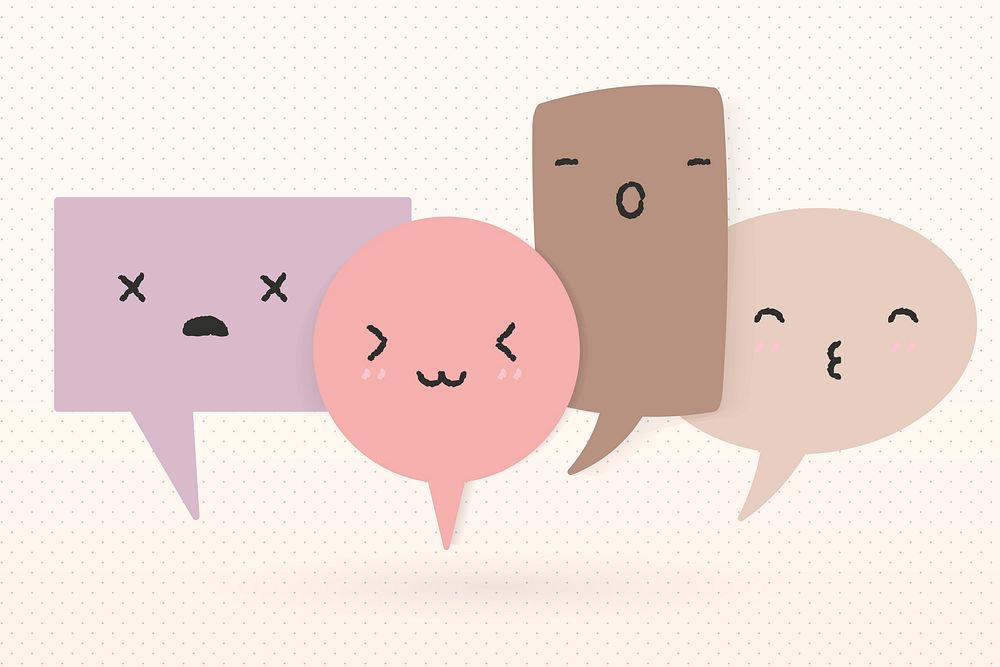 Cute speech bubble vector image, pastel flat design