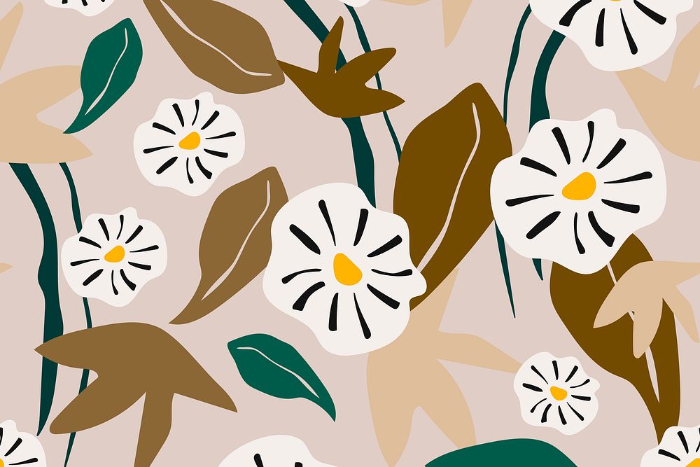 Flower seamless pattern aesthetic background design vector