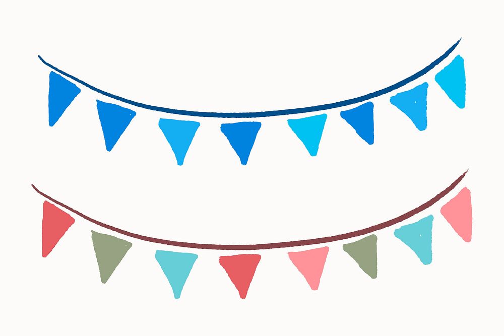Party garland decoration sticker vector