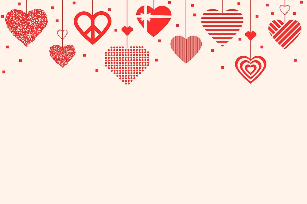 Cute heart border background vector, love graphic image