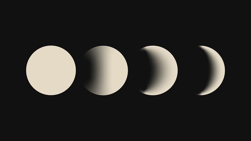 Moon phases desktop wallpaper, galaxy aesthetic beige background vector
