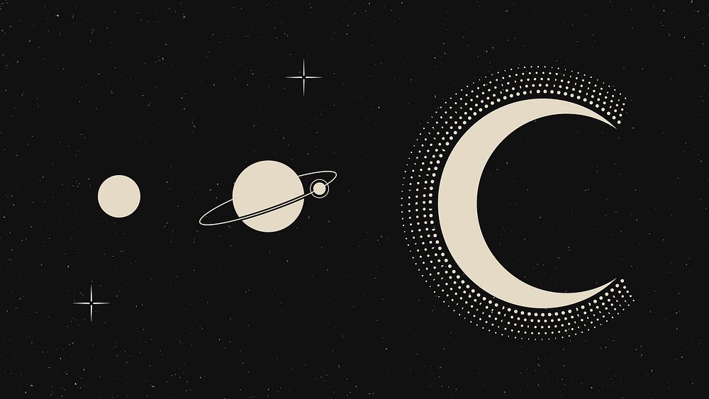 Solar system desktop wallpaper, beige galaxy background