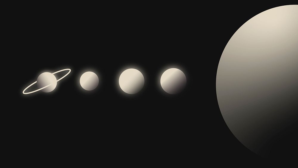 Solar system computer wallpaper, beige gradient space background vector