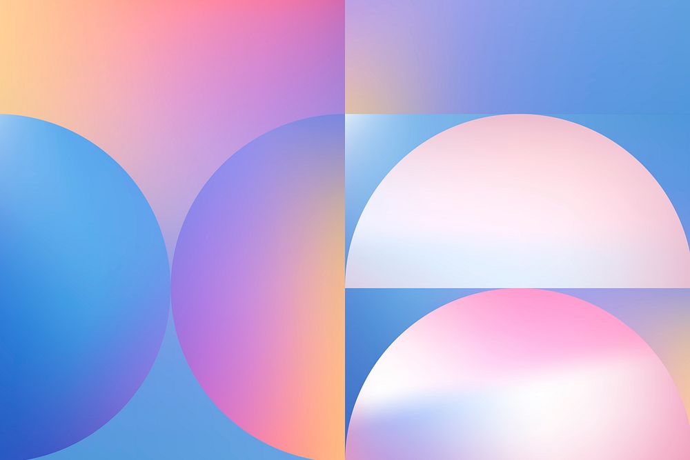 Holographic background, bauhaus pink gradient vector