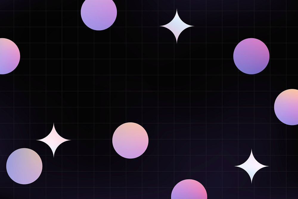 Cute background, purple holographic shapes psd
