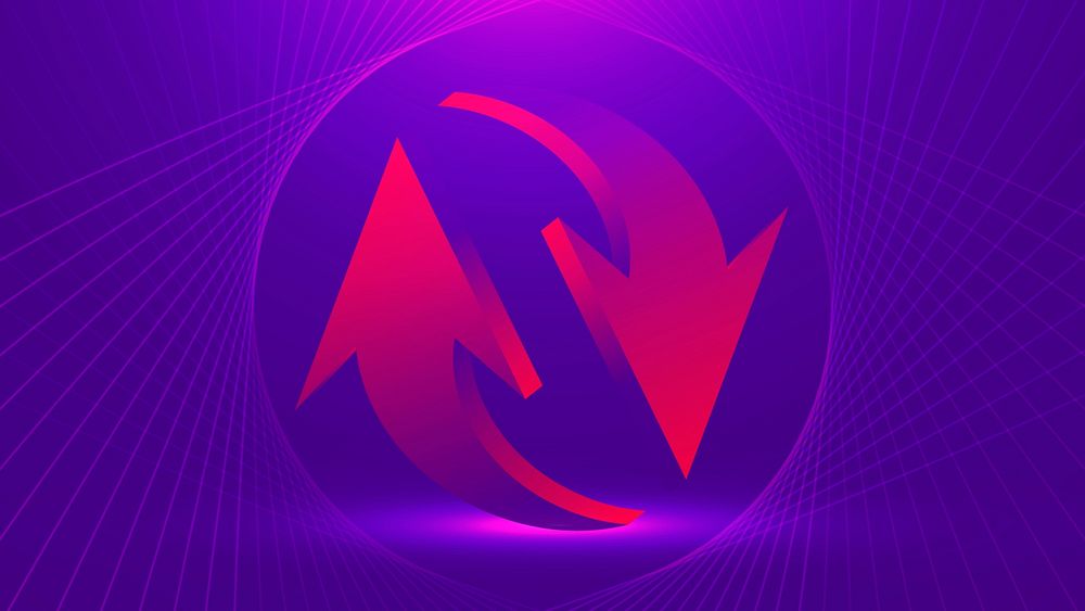 Arrow business desktop wallpaper, gradient purple background