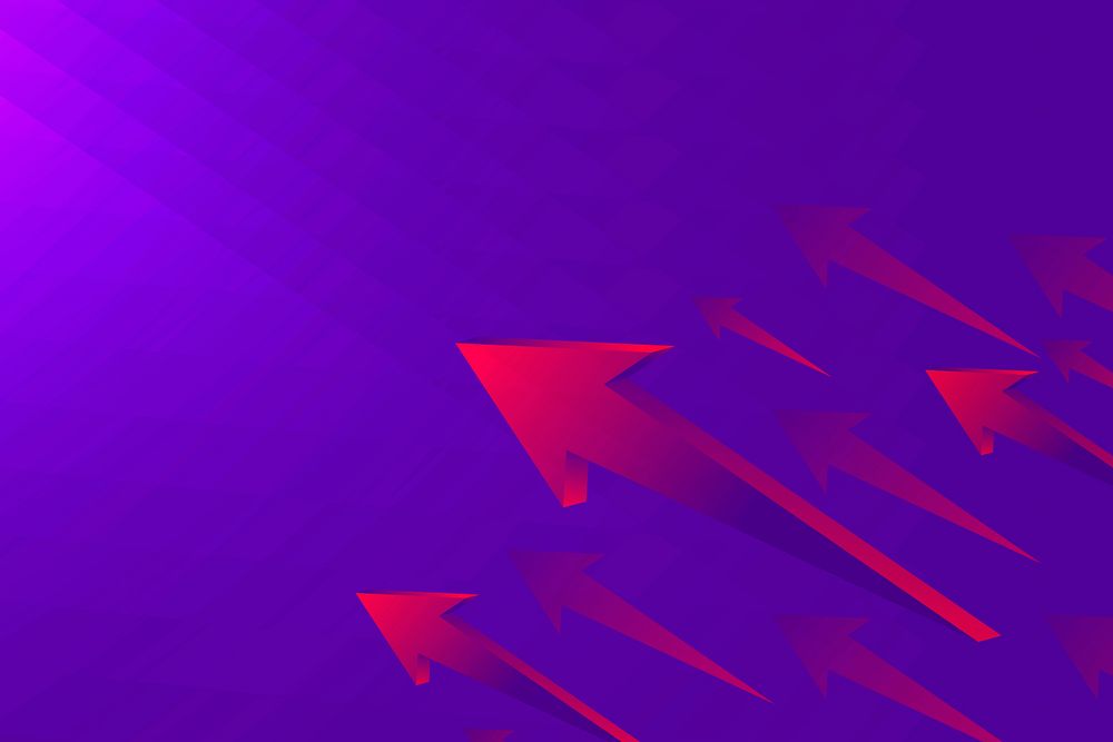 Purple arrow background, modern border, technology concept vector