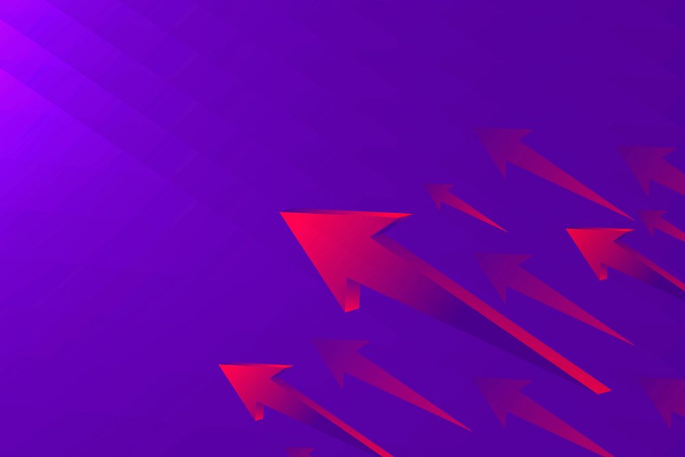 Purple arrow background, modern border, technology concept psd