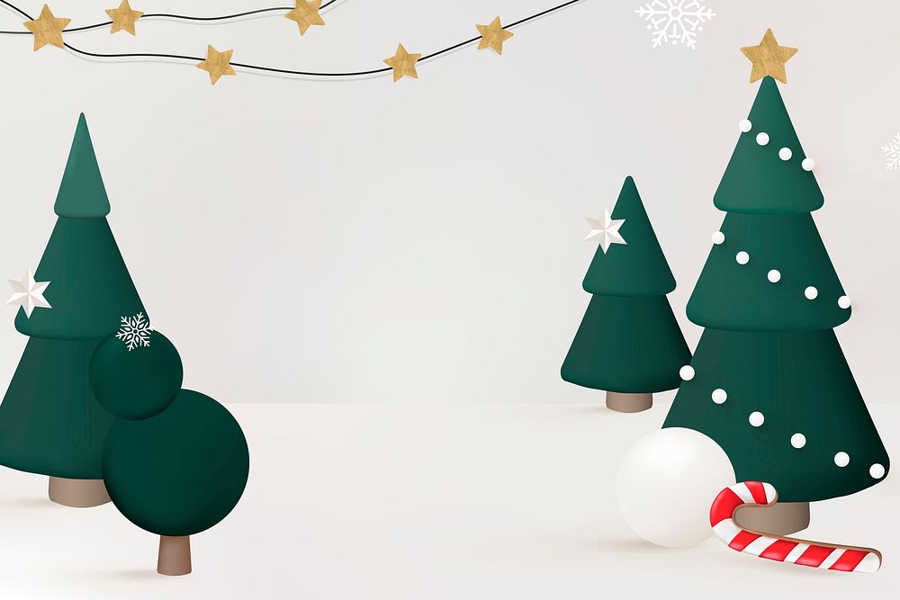 Cute 3D Christmas background, festive design psd