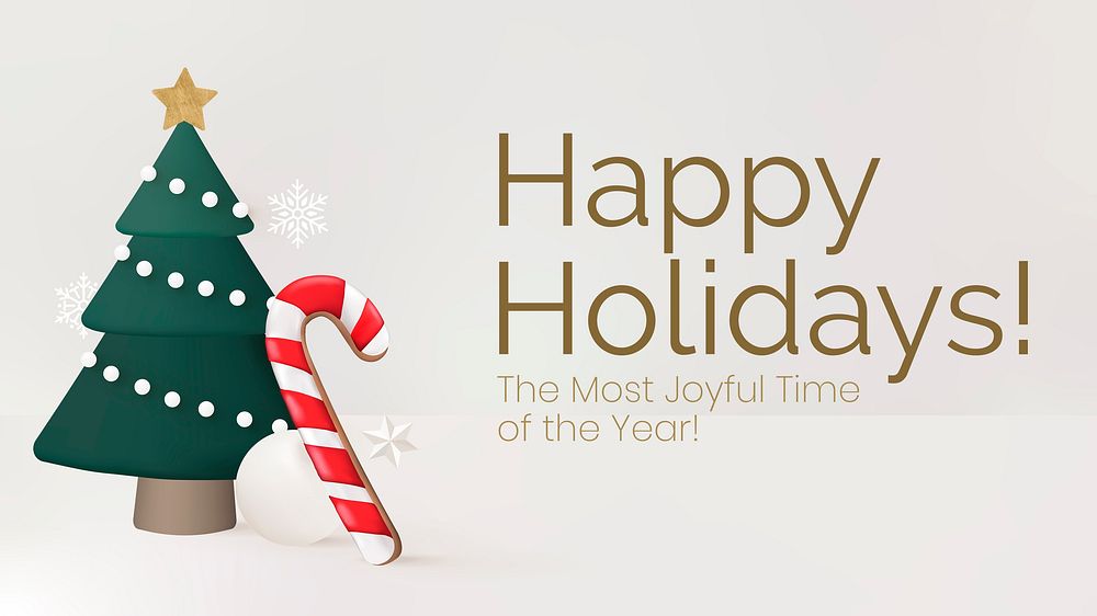 Happy holidays presentation template, Christmas tree vector