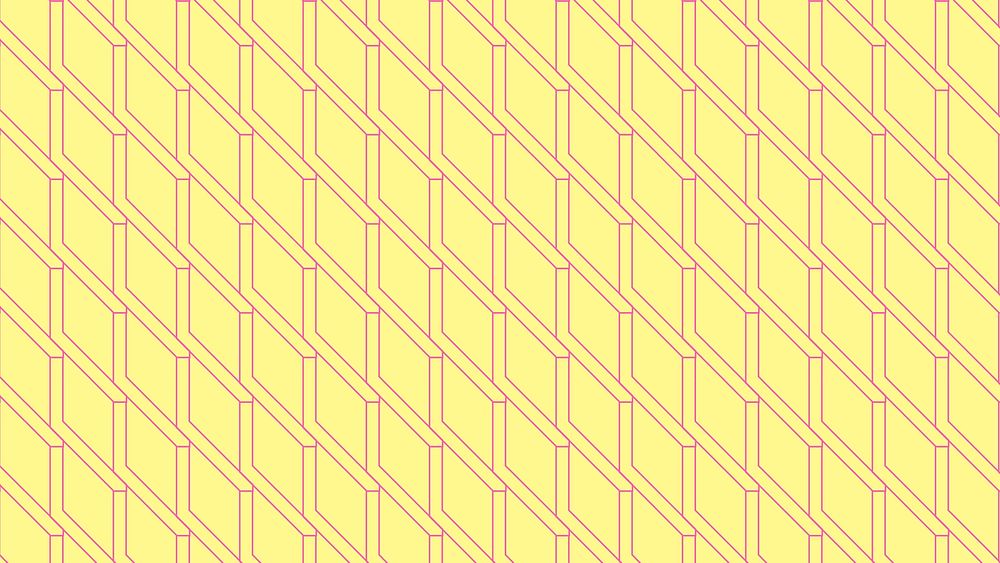 Cute pattern HD wallpaper, yellow geometric design