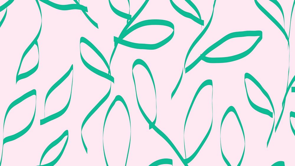 Leaf pattern HD wallpaper, green doodle, simple background