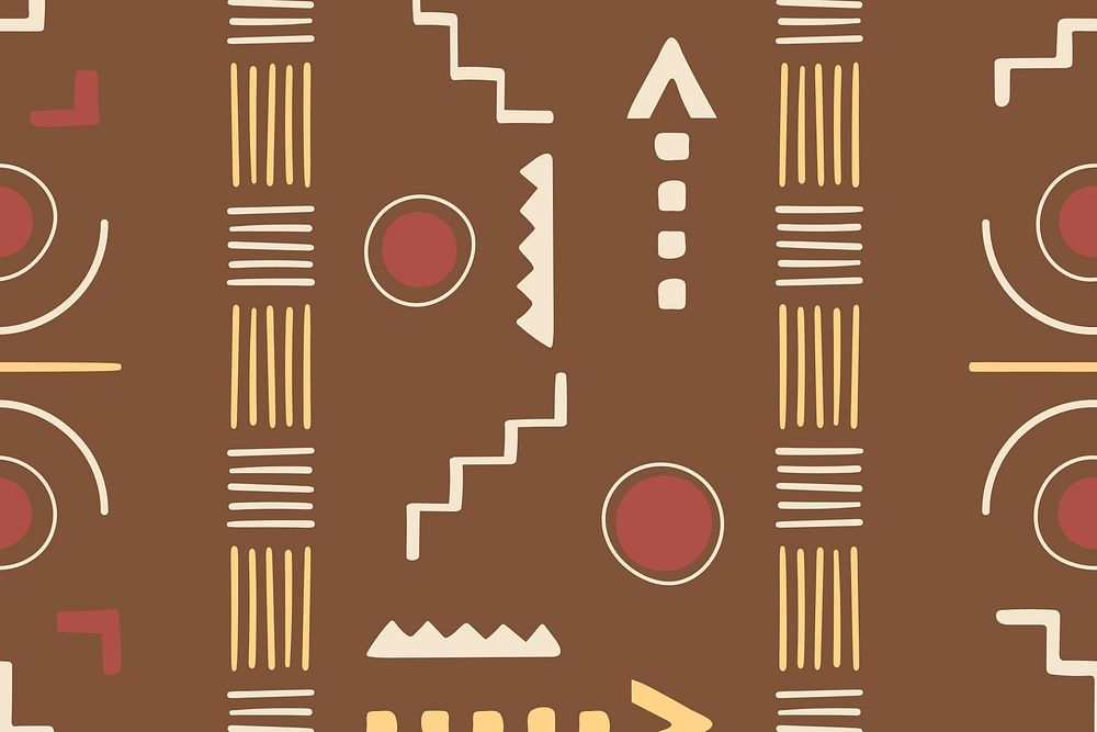 Tribal pattern background, brown geometric design