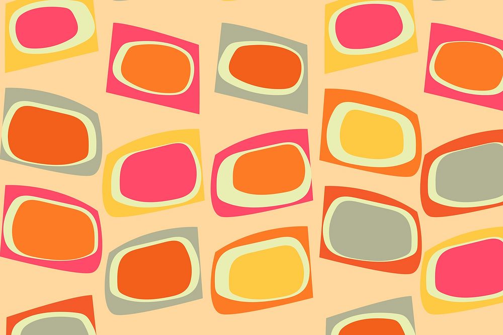 Retro colorful background, abstract 60s design psd