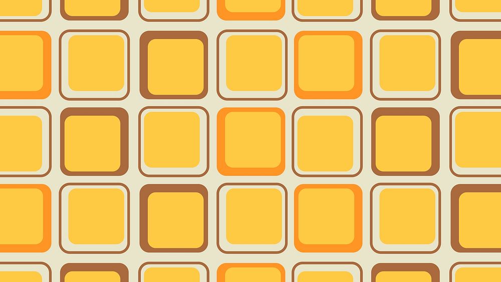 Geometric wallpaper, retro yellow desktop background, square shape