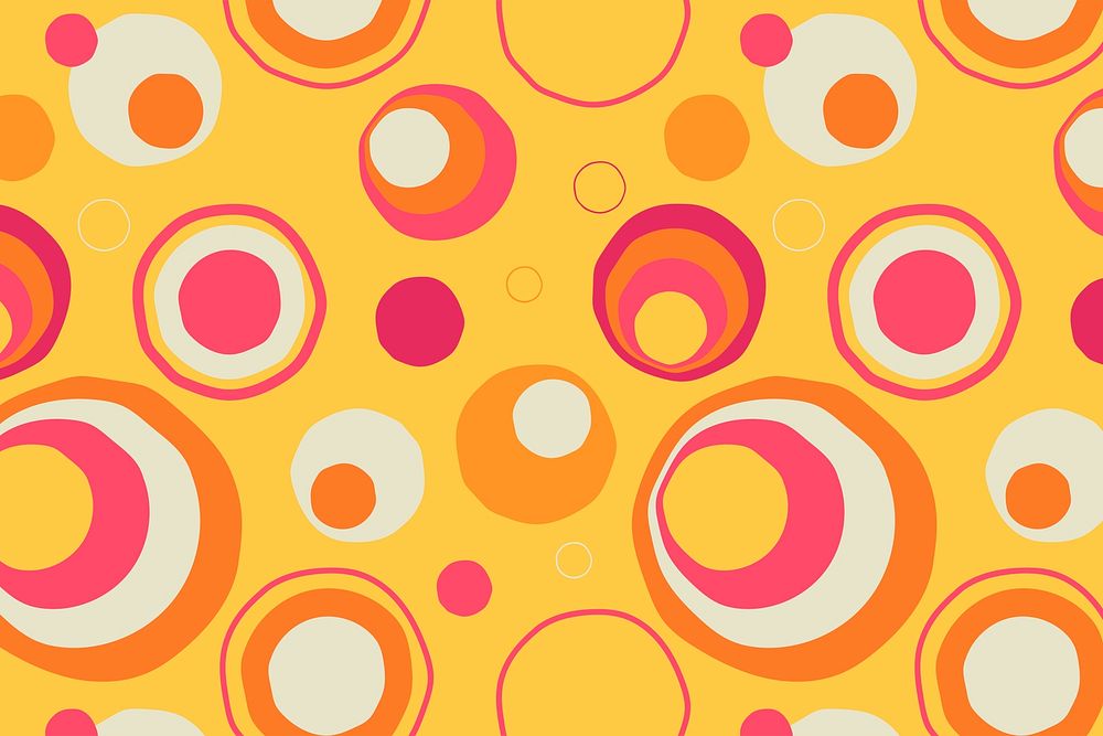 70s background, abstract circle design psd