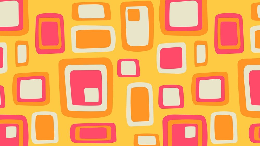 Retro colorful computer wallpaper, abstract 70s design background