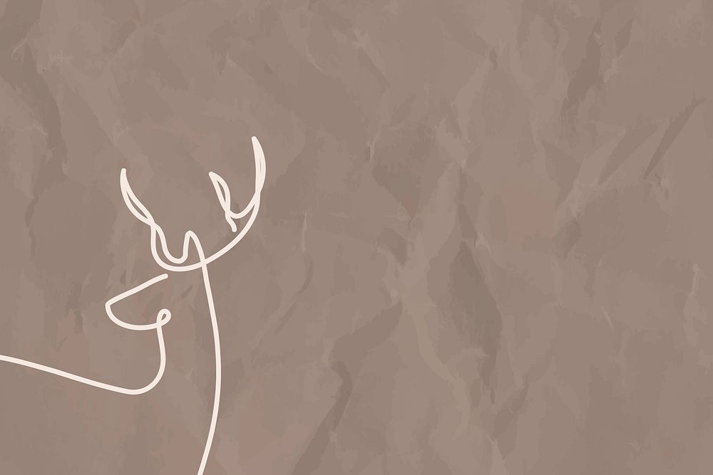 Minimal deer background, aesthetic design psd