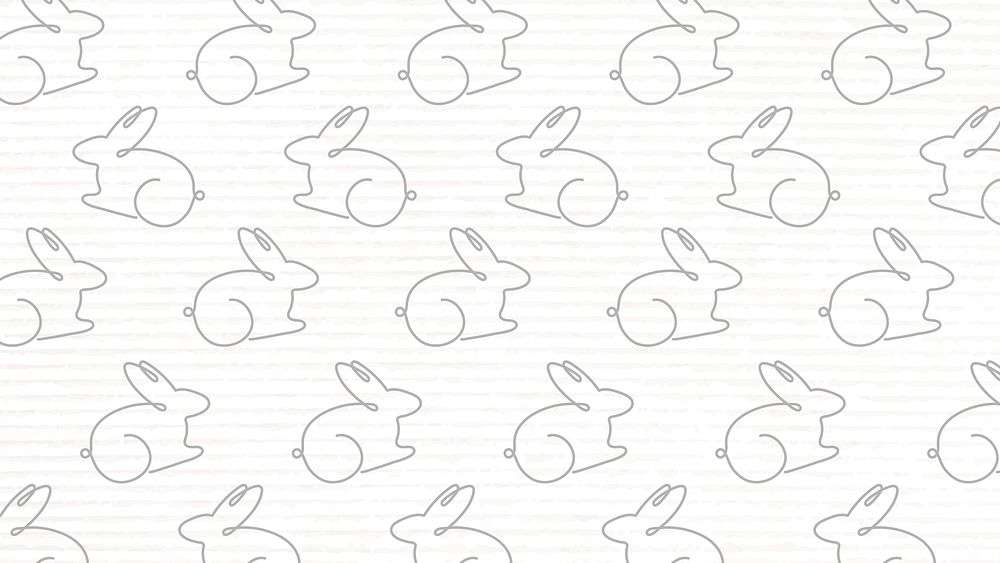 Rabbit pattern desktop wallpaper, white background