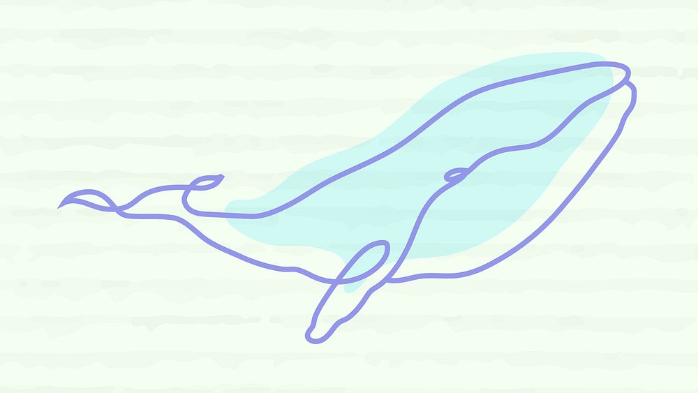 Whale computer wallpaper, minimal background