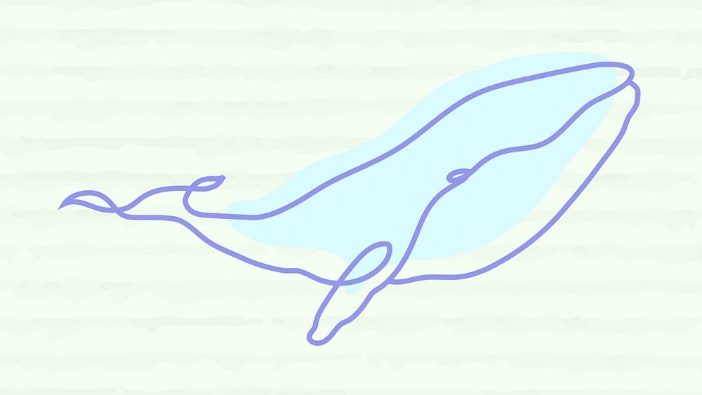 Whale computer wallpaper, minimal background psd