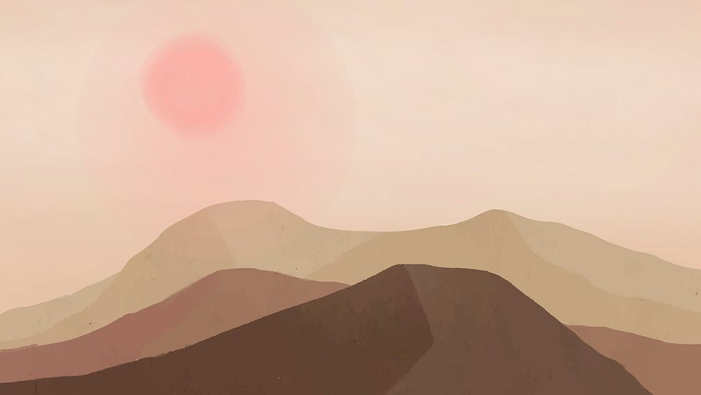 Sunrise mountain HD wallpaper vector, | Premium Vector - rawpixel