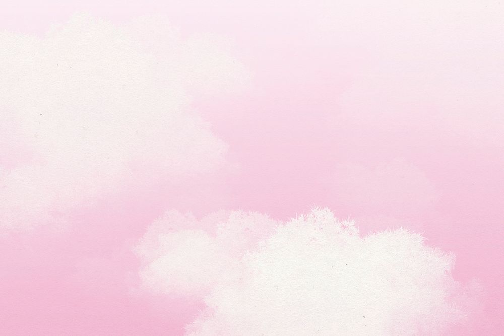 Pink cloudy sky illustration psd
