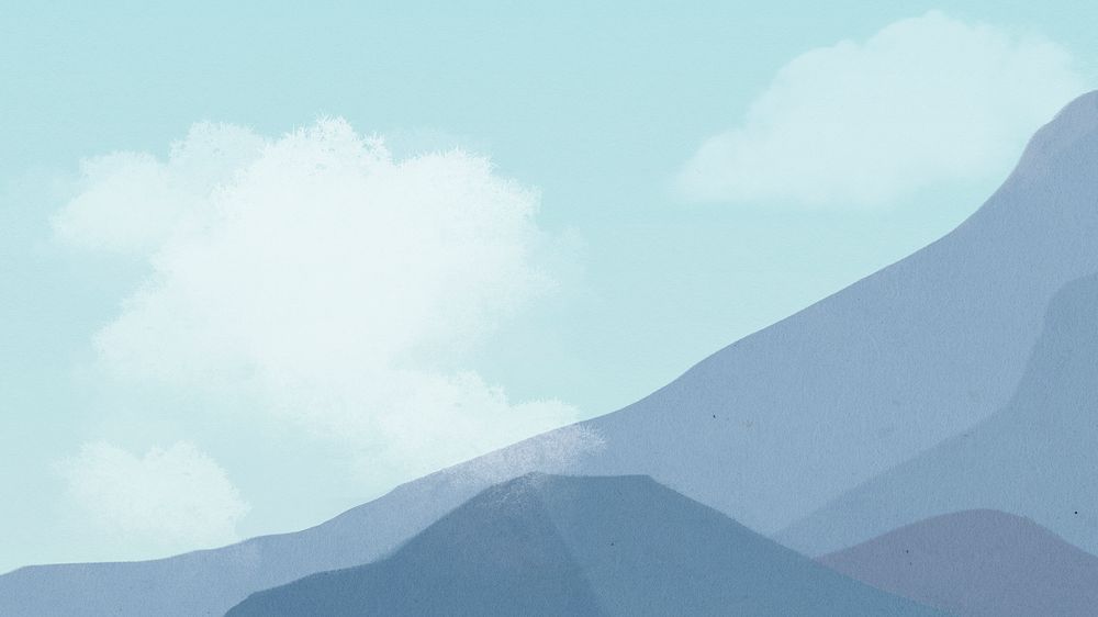 Blue mountain clouds HD wallpaper , minimal aesthetics background