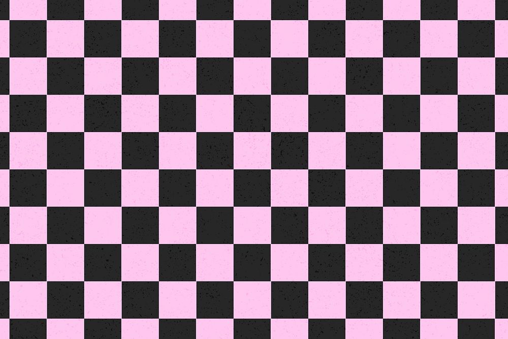 Pink background checkered black pattern psd