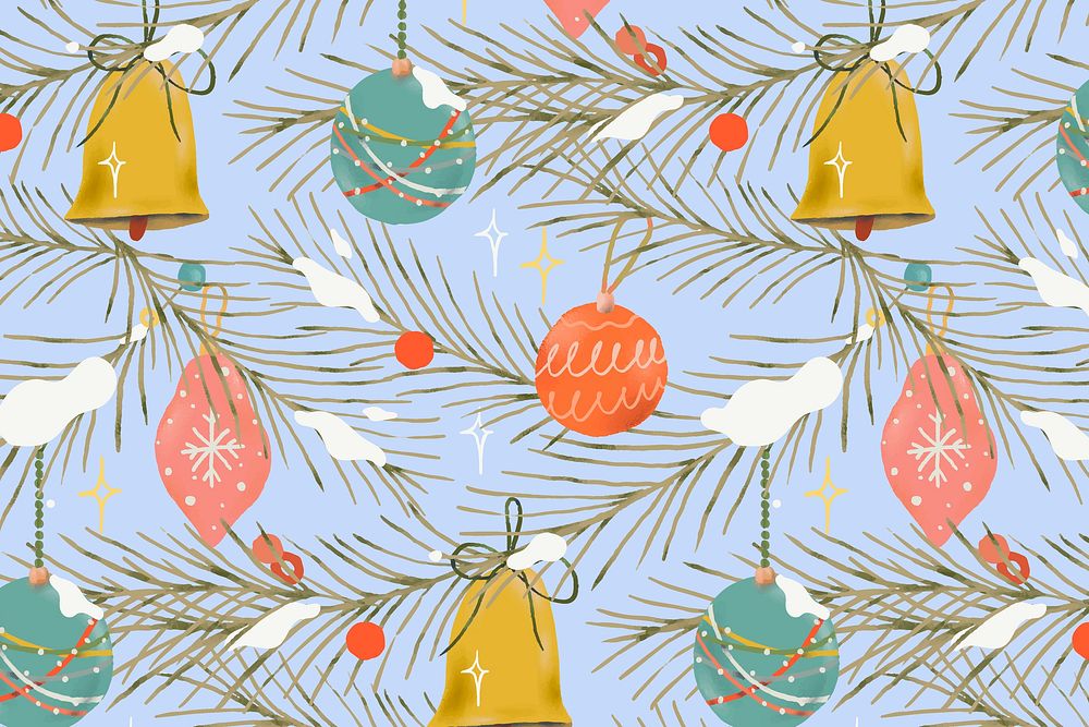 Winter holiday background, Christmas seamless pattern, cute illustration vector
