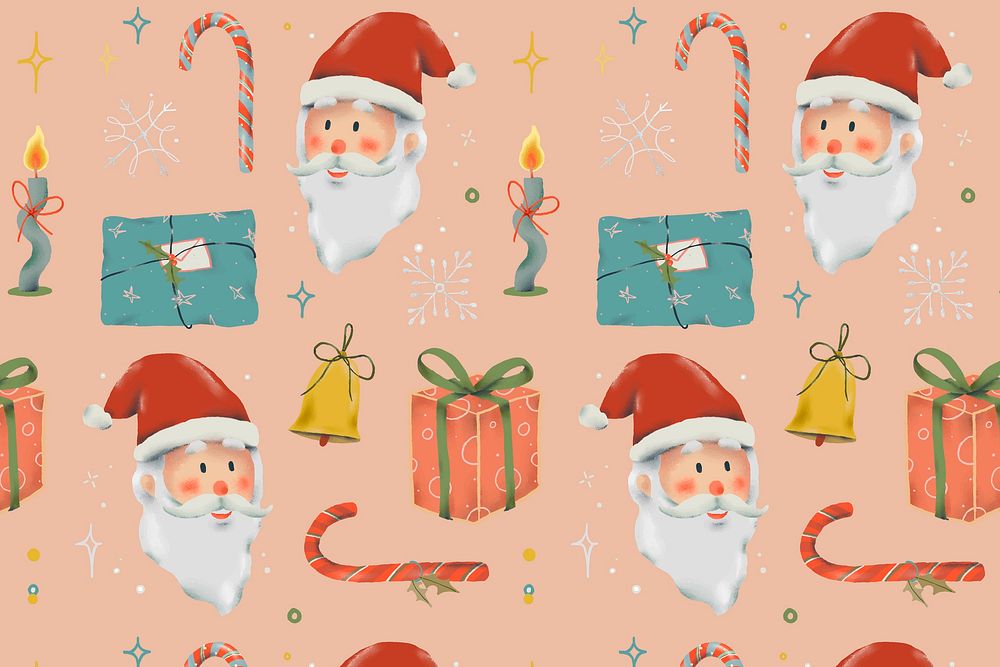 Christmas seamless background, cute holidays season pattern vector