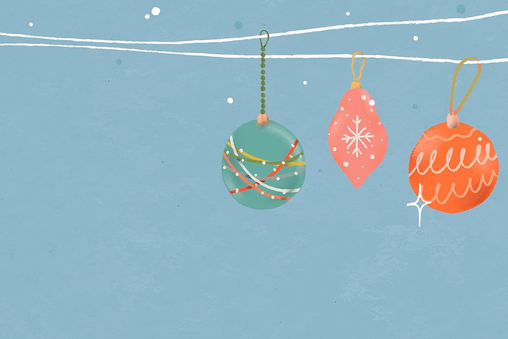 Christmas balls background, winter holidays illustration psd