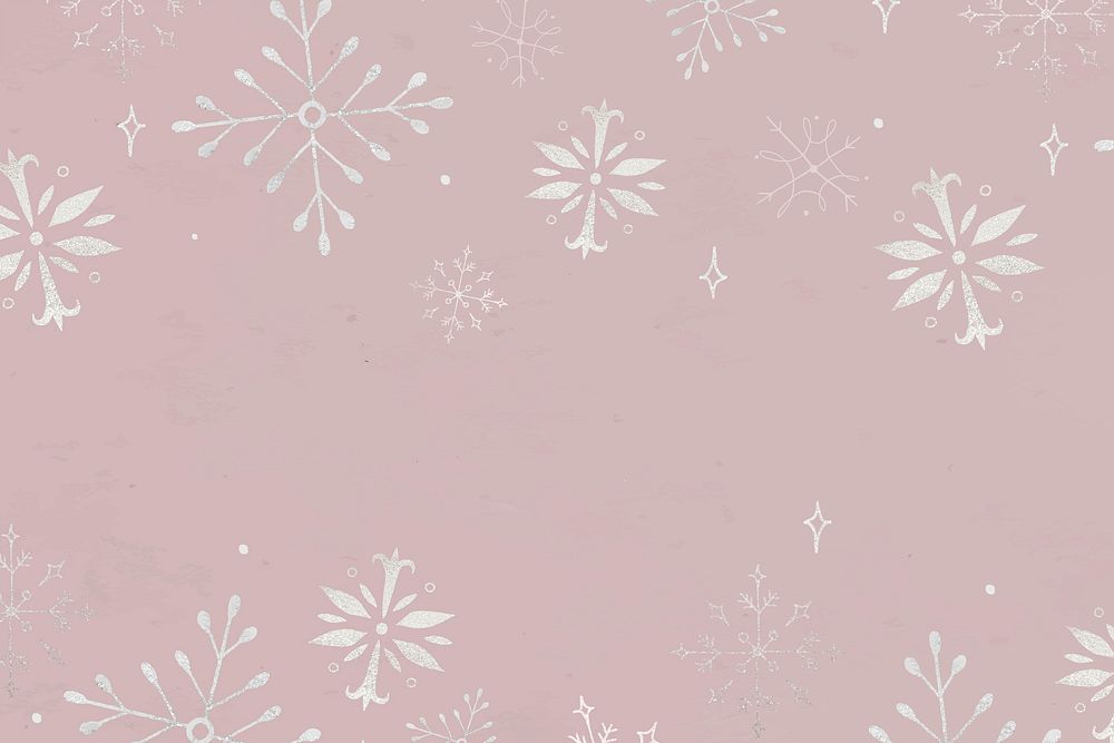 Snowflake pink background, Christmas season illustration