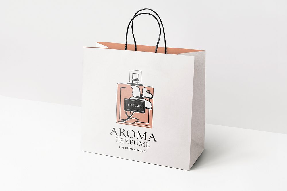 Shopping bag mockup psd, fashion business branding design