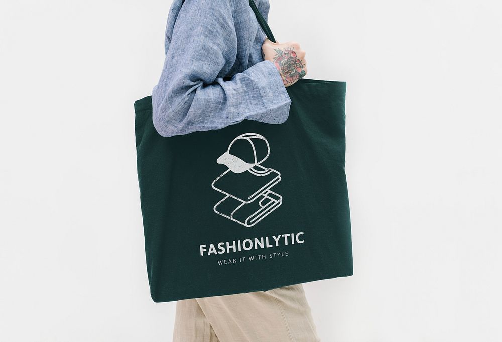 Tote bag mockup psd, business branding logo design
