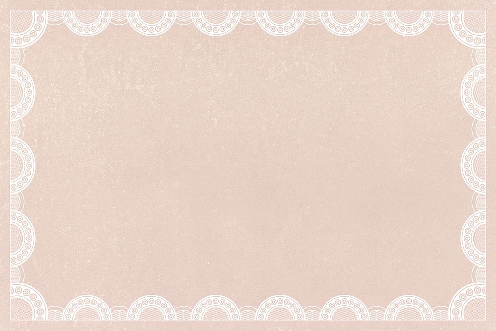 Lace crochet frame background, beige feminine design psd