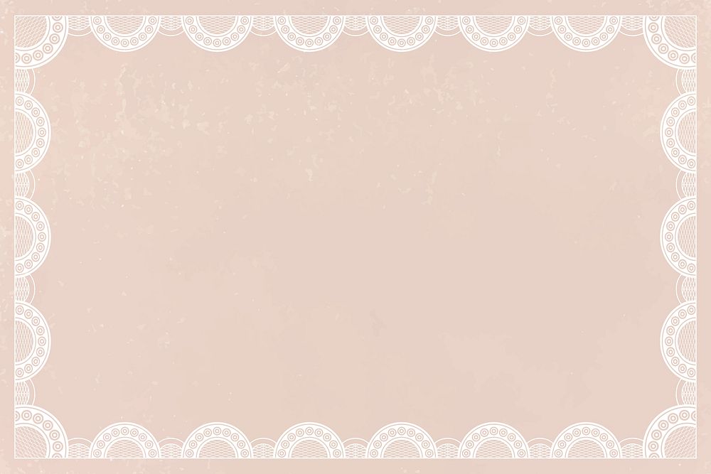 Beige frame background, classic lace design vector