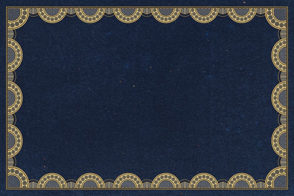 Blue frame background, classic lace design psd