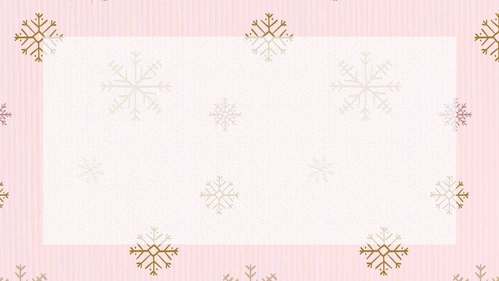 Snowflake frame HD wallpaper, Christmas winter doodle in pink