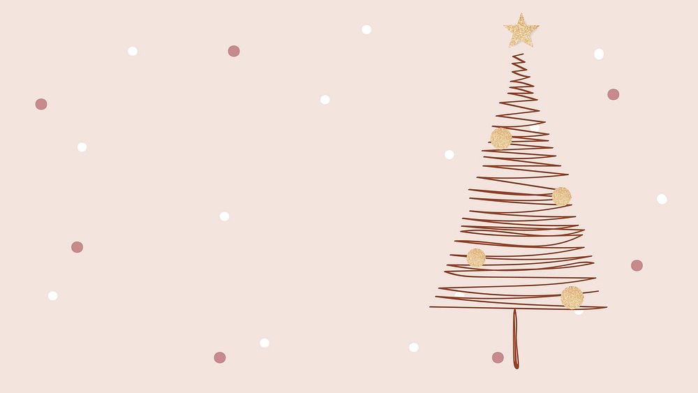 Pink Christmas HD wallpaper, aesthetic winter doodle